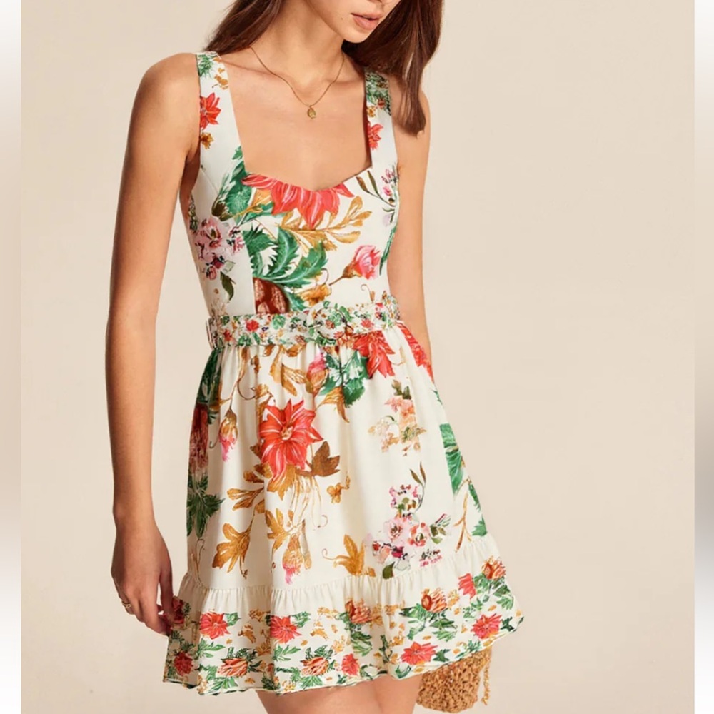 Commense Floral Print Sleeveless Mini Dress Large